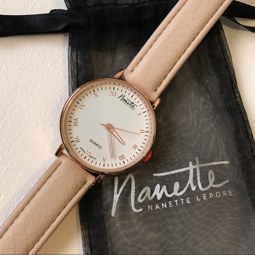 Nanette Lepore vegan leather rose gold watch - Picture 2 of 8